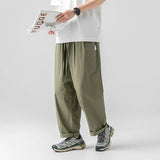 Wide Pants For Mens 100% Cotton Oversize Green harem Pants Fashion Pleat Design Baggy Joggers Sweatpants