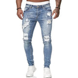 Riolio Men High Waist Fashion Jean Spring Summer Boyfriend Motorcycle Street Wear Skinny Casual Denim Pants Jeans Straight Trousers