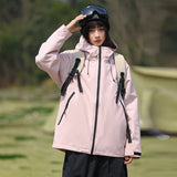 Riolio Unisex Spring Autumn Hooded Hiking Jacket Men Outdoor Bomber Jackets Waterproof Windbreaker Sports Casual Jackets Mens Coats