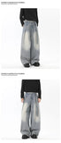 Riolio  Vintage Wash Light Blue Relaxed Fit Jeans 2025 New Arrival High Quality Distressed Denim Pants for Men Streetwear Fashion Youth