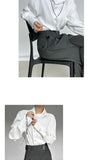 Riolio New Chinese Retro Design Niche Shirt Korean Style Fashion Trend Irregular High-end Shirt Neckline Chic Jacket Men Aesthetic