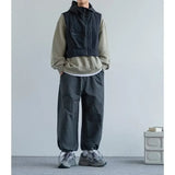 Riolio Cityboy Japanese Style Cropped Vest Jacket Men's American Style Summer Thin Hooded Functional Multi-pocket Vest Casual Scene