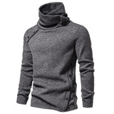 Riolio Autumn Winter Men Turtleneck Long Sleeve Sweater Korean Trend Solid Color Basic Shirt Knitted Button Design Pullover Man Clothes