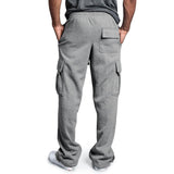 Riolio Men Sweatpants Long Pants Loose Sport Fit Jogging Joggers Sweat Pocket Cargo Pants Trousers Plus-size S-4XL