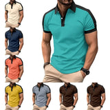 Riolio  Summer Men Casual Business T-Shirts Short Sleeve Polo Shirt Comfortable Formal Tops Breathable Polo T Shirt Blouses Man Clothes