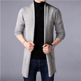 Riolio Men's Jacket Autumn and Winter Casual Hooded Solid Color Knit Windbreaker  Large Size Cardigan Long Sleeve Sweater