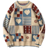 Riolio Y2k Vintage Sweater Men Hip Hop Streetwear Harajuku Retro Japanese Style Love Oversized Women Knitted Sweater Wool Pullover