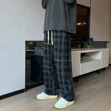 Riolio Men Checkered Casual Pants Loose Straight Corduroy Pants Sweatpants Man Fashion Streetwear Spring New Hip Hop Trousers