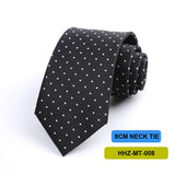 Riolio  Polyester 8cm Striped Dots Men's Tie Suitable For Wedding Parties Work Black Blue Navy Colors Necktie