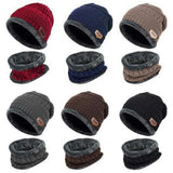 Riolio Winter Beanie Hat For Men Fleece Scarf Women Knitted Hat Warm Cap Thick Wool Neck Warmer Scarf Balaclava Mask Skullies Beanies