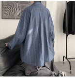 Riolio  Retro Plaid Shirt Men's Trendy Casual All-match Shirt Trendy Thin Jacket Top