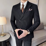 Riolio  Business Men's Clothing  groom suit Wedding suit men 3 Piece jacket vest pants new High-end business suit set dress