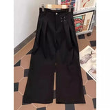 Riolio  Cleanfit High Waist Wide Leg Men's Pants Drapey Ice Silk American Style Casual Business Trousers for Teens And Young Adults