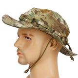 Riolio  New outdoor tactical Benny hat military fan round-brimmed  Velcro camouflage hat sunshade breathable  camping bucket hat