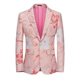 Riolio Fashion New Men's Casual Boutique Business Wedding Host Slim Bronzing Suit Flower Jacket Dress Blazers Coat