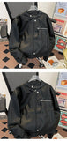 Riolio American Retro Pattern PU Leather Short Jacket Men Women Vintage Deconstructed Atmosphere Casual Couple Trendy High-end Jacket