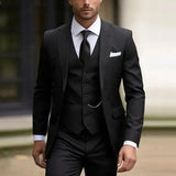 Riolio  3 Pieces Blazer Vest Pant New Solid Suits for Men Slim Fit Groom Wedding Suits Tuxedo Best Man Fashion Marriage