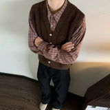 Riolio  Spring Men Luxury Knitted Vest Cardigan Sweater Blazers Leisure Waistcoat Casual Solid Color Button-down Slim Sleeveless Outfits