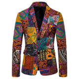 Autumn And Winter Coat Jacket Men Blazers Suits Causal Flower Suit Slim Fit Ethnic Floral Retro Dress Mens Blazer Masculino Coat