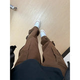 Riolio  American Retro Overalls Men's Spring Autumn Logging Pants Pure Cotton Straight Trousers