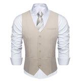 Riolio Khaki Solid Rayon Polyester Men Suit Vest Wedding Party Formal Black Blue Red Blazer Waistcoat