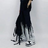 Riolio  Men Jeans High Street Hip Hop Contrast Color Tassel Loose Fashion Japanese Streetwear Hippie Loose Casual Darkwear Patchwork