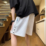 Riolio  Summer New Men American Style Thin Style Niche Loose Large Size Motion Casual Printing Texture Side Opening Buckle Shorts