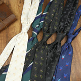 Riolio  New Trendy Mens Brown Green Navy Neckties 8cm Luxury Dots Floral Neck Ties Adult College Student Animal Printed Tie Cravat