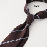Riolio  Handmade 8cm Dots Striped Neckties Business Formal Dress Professional Men's Silk Ties Wedding Party Suit Cravat Brown Neck Tie