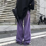 Riolio Purple Jeans for Men Spring and Autumn Straight Loose Trousers Oversize Casual Wide Leg Pants High Street Fashion Male Clothing