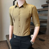 Riolio  New Summer Mid-sleeved Shirt Men Fashionable Men Versatile Shirt