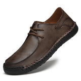 Riolio  Spring Soft Leather Casual Men Leather Shoes Lightweight Leather Casual Shoes Men Loafers Comfy Moccasins All-match Driving Shoe