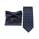 Riolio  Business Men Tie Set With Bowtie Pocket Square Cufflinks Necktie Suit Set Paisley Dot Floral Style New Fashion Classic Bow Tie
