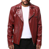 Riolio WELL DRESSED MEN Men's Leather Jackets Trendy Spring Autumn New Leather Jackets Handsome Horizontal Zipper Motorcycle Jacket Youth Coat