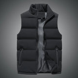 Riolio High Quality Windproof Jacket New Waistcoat Mens Vest Fashion Casual Coats Mens Stand Collar Vest Men New Stylish Autumn Vests