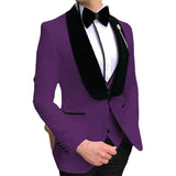 Riolio  Royal Blue Men Suits Slim Fit 3 Piece Double Breasted Suit Men Wedding Prom Party Business(Blazer+Vest+Pants)  Suits for Men