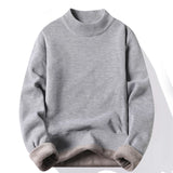 Riolio Men's Pullover Soft Sweater Winter Velvet Shirts Brand Clothing Knitted Fleece Warm Cold Blouse Slim Fit Bottom Shirts