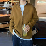 Riolio  New Japanese Popular Men Cardigan Jacket Luxury Trendy Turtleneck Knitted Zip-up Long Sleeve Sweater Coat Premium Knitwear M-3XL