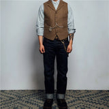 Riolio Vests Men Vintage Slim Classic Smart Casual Woolen Coats Autumn American Style Handsome Mature High Street All-match Fashion New