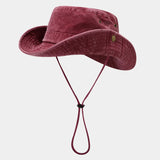Riolio  Spring and summer new splicing big eaves washed old fishing mountaineering hat men's outdoor travel sun protection sun hat women