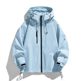 Riolio Casual Solid Color Men's Jacket Hooded Couple Outfit Unisex Outdoor Sports Hiking Jacket High Quality Men's Hiking Casual Top