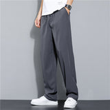 Riolio Summer Cotton Linen Fashion Men's Trousers Casual Pants Solid Color Breathable Loose Shorts Straight Pants Streetwear