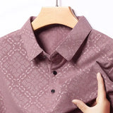 Riolio  Short-sleeved Lapel T-shirt for Middle Aged and Elderly Summer Thin Casual Men's Loose Half Sleeved Polo Shirt Large Size