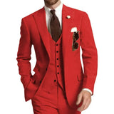 Riolio  Elegant Men's 3-Piece Tuxedo Suit with Peak Lapel Blazer Vest And Pants Fashionable Male Wedding Business Banquet Clothing