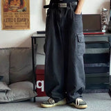 Riolio  Baggy Jeans Men's Oversize Cargo Korean Black Wide Pants Streetwear Hip Hop Harajuku Male Fashion Straight Denim Pants