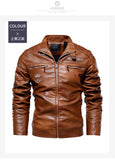 Riolio PU Male Faux Leather Blazers High Quality Leather Jacket Men's Fashion Jackets New Casual Male Stand Collar PU Leather Jackets