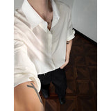 Riolio  White Long Sleeved Shirt Men Society Mens Black Dress Shirt Korean Loose Casual Shirt Mens Office Formal Shirts Plus Size 5XL