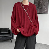 Riolio Autumn New High Quality T-shirt For Men Hip Hop Long Sleeve Fashion Luxury Tops Korean Casual Solid Color Male Loose Tees
