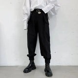 Riolio  Summer Black Personality Design Three-dimensional Pocket Overalls Men All-match Casual Trousers Mens Clothing Pants Hombre Y2K