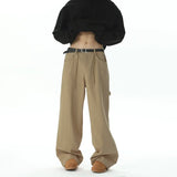 Riolio American Style Wide Leg Straight Cargo Pants Letter Printed Men's Baggy Casual Fashion Overalls Streetwear Male Mopping Trousers
